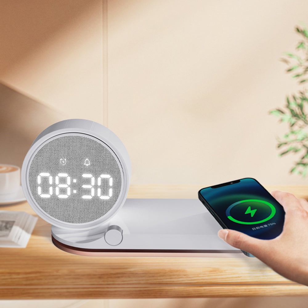 K02T Multifunction 15W Wireless Charger Alarm Clock Touch Dimmable Light Time Temperature Display K02T Multifunction 15W Wireless Charger Alarm Clock Touch Dimmable Light Time Temperature Display